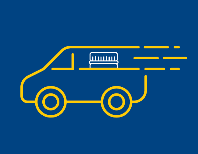speeding delivery van
