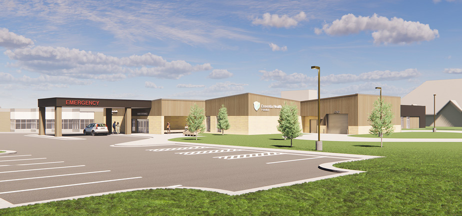 rendering of the exterior of Essentia Health-Fosston