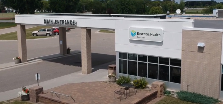 Exterior shot of Essentia Health-Fosston clinic and hospital.
