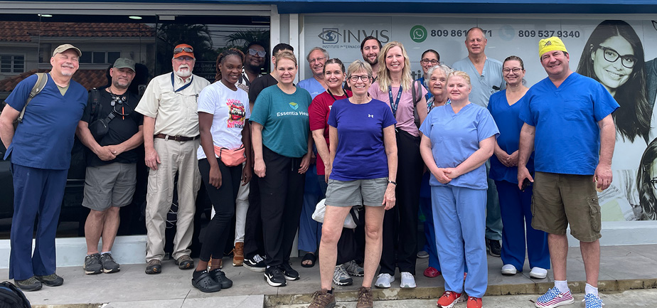 large group of medical providers standing outside for a photo