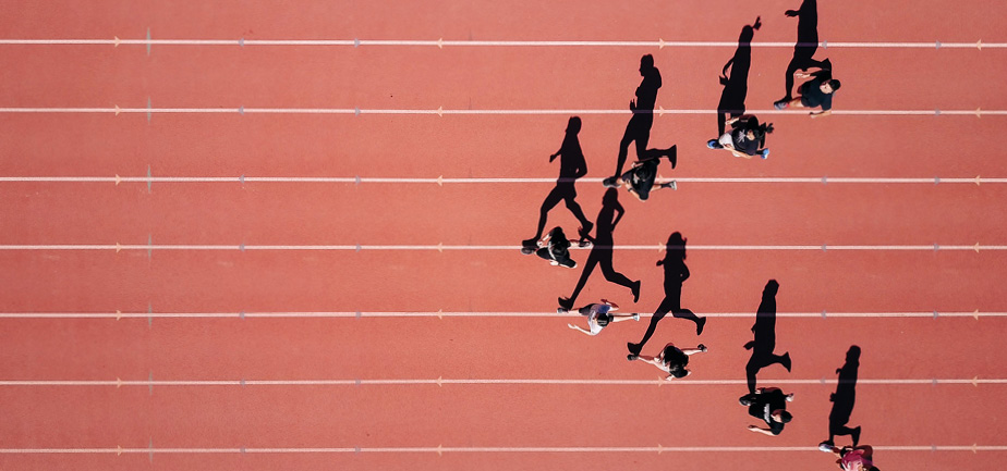 People running on outdoor track