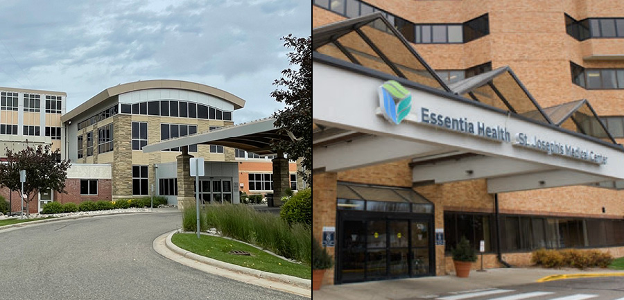 outside shots of St. Mary's-Detroit Lakes and St. Joseph's Medical Center