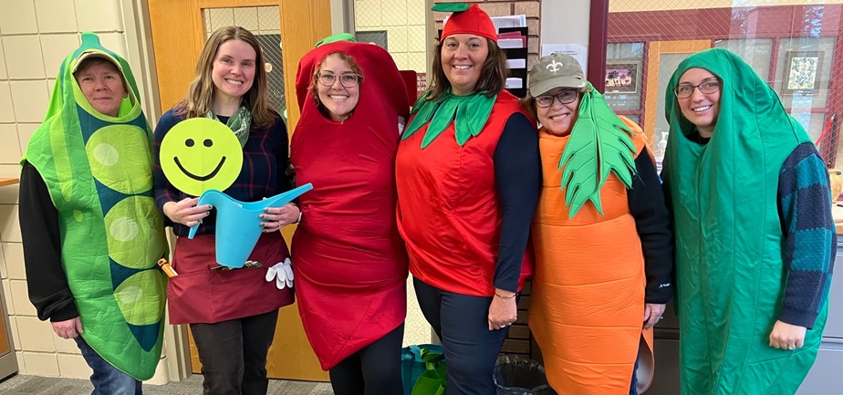 Dressed in vegetable costumes, Crow Wing Energized members reached 650 elementary students in classroom visits in 2025 to promote healthy eating through an Essentia Health partnership supporting “One Vegetable, One Community.”